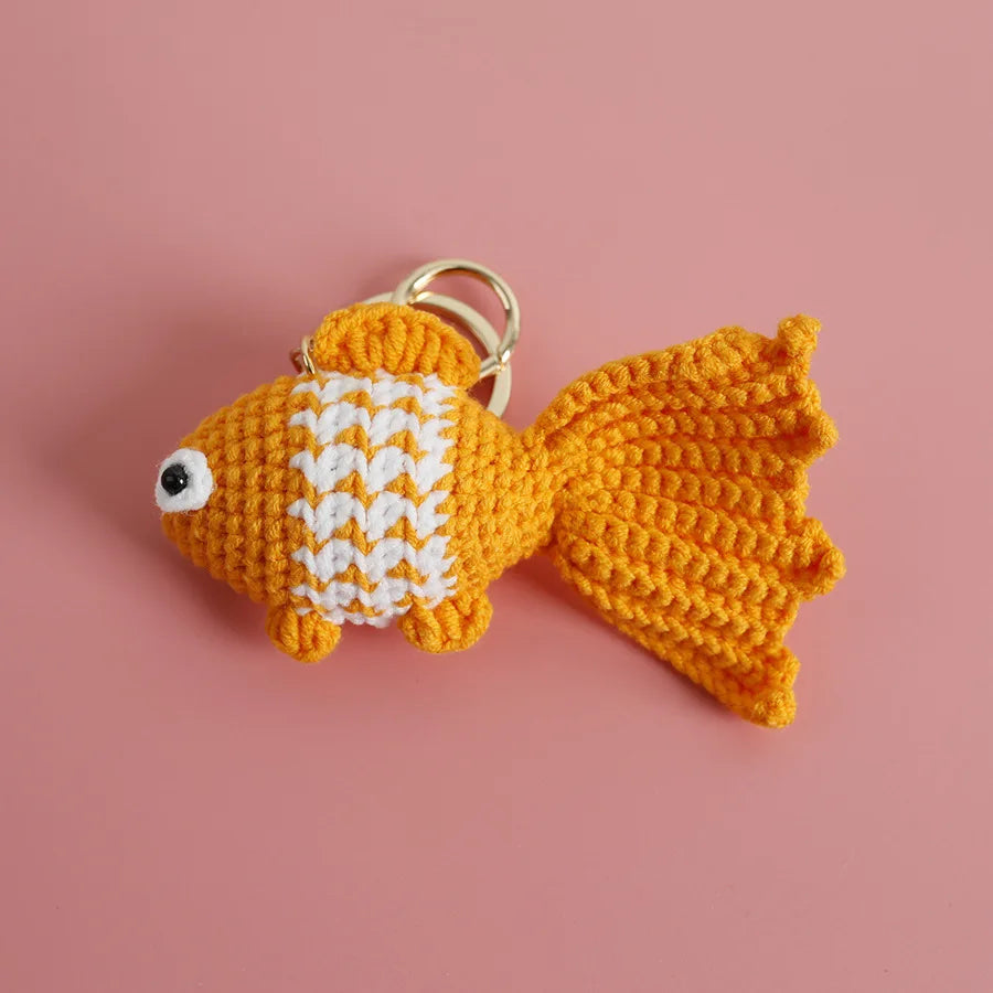 Ocean Animal Crochet Keychain Tropical Fish Bag Charm