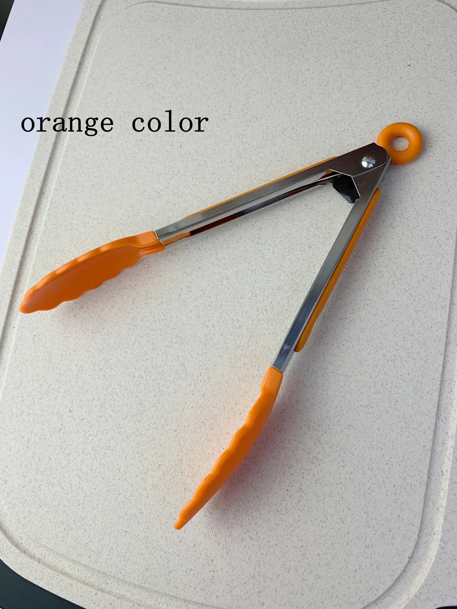 Anti-Slip Stainless Steel Cooking and Serving Tongs for Kitchen