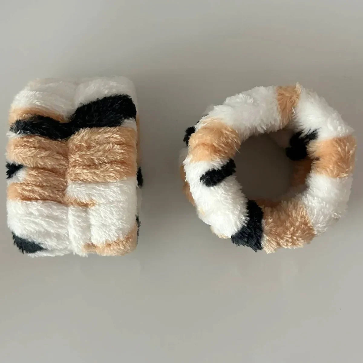3PCS Cute Cat Ear Plush Spa Headband & Wristband Set
