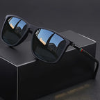 Classic Square Men’s Sunglasses Lightweight Black Frame for Travel & Daily Wear