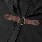 Medieval Black Hooded Cloak Halloween Retro Battle Warrior Cosplay Costume Cape Adults and Kids Dress Up Costume