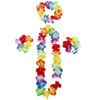 Hawaiian Flower Leis Garland Necklace Fancy Dress Party Hawaii Beach Fun For Wedding Birthday Party Home And Garden Decor