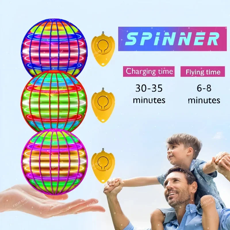 LED Flying Boomerang Ball Hand Controlled Spinner Toy for Kids