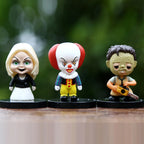 10PCS Horror Film Series Jason Freddy Clown Action Figure Toys PVC Model Halloween Gift Vinyl Figurine Doll Gift