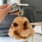 Cute Rabbit Bow Plush Keychain Bag Charm Gift for Girls and Women