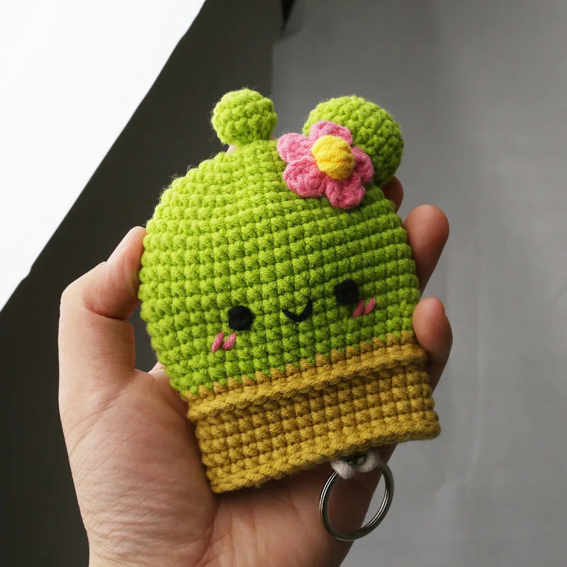Cute Crochet Cactus Keychain Decorative Bag Charm