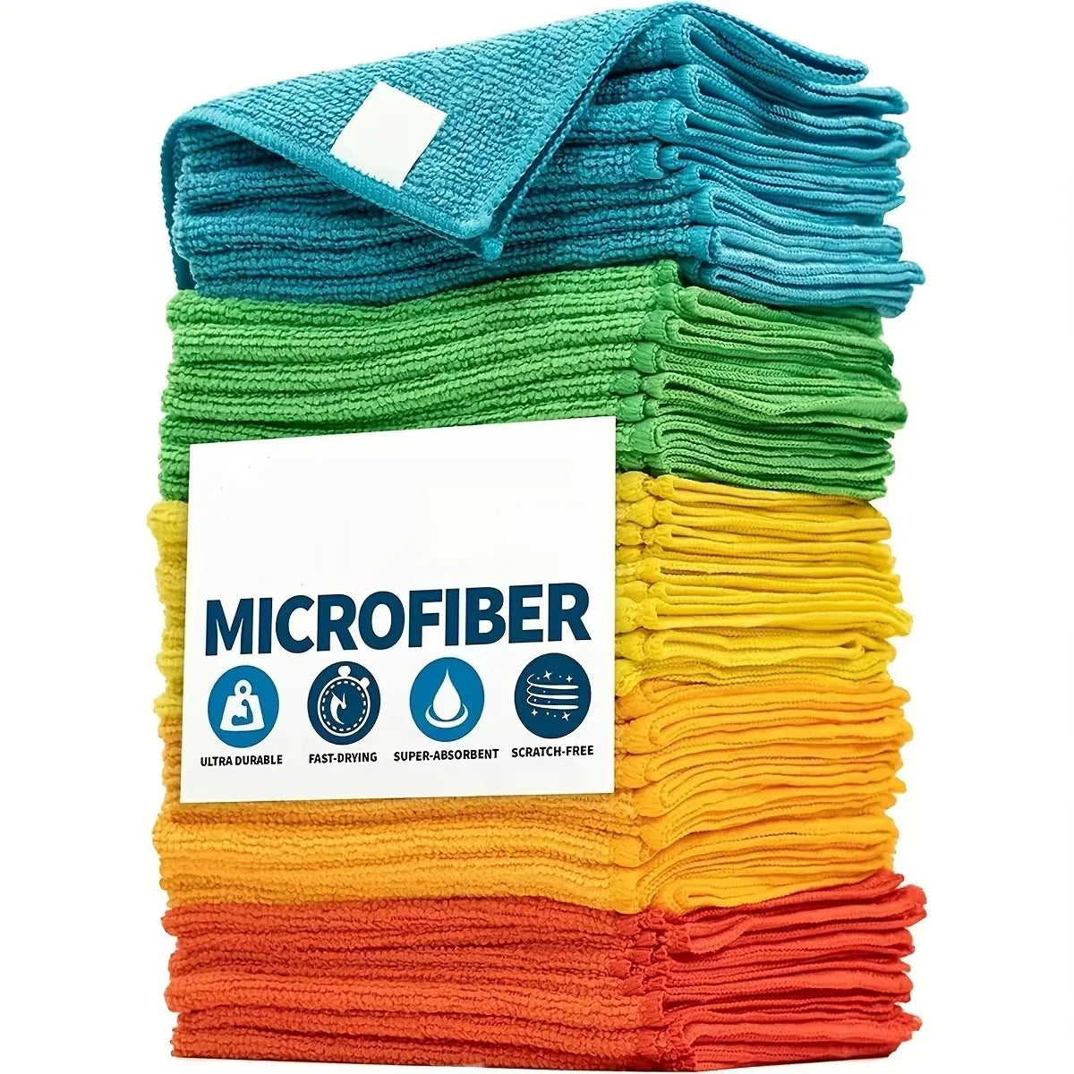 3/10pcs Microfiber Cleaning Cloth, Dishwashing Cloth Household Rag Kitchen Bathroom Cleaning Towel Durable Absorbent Towel