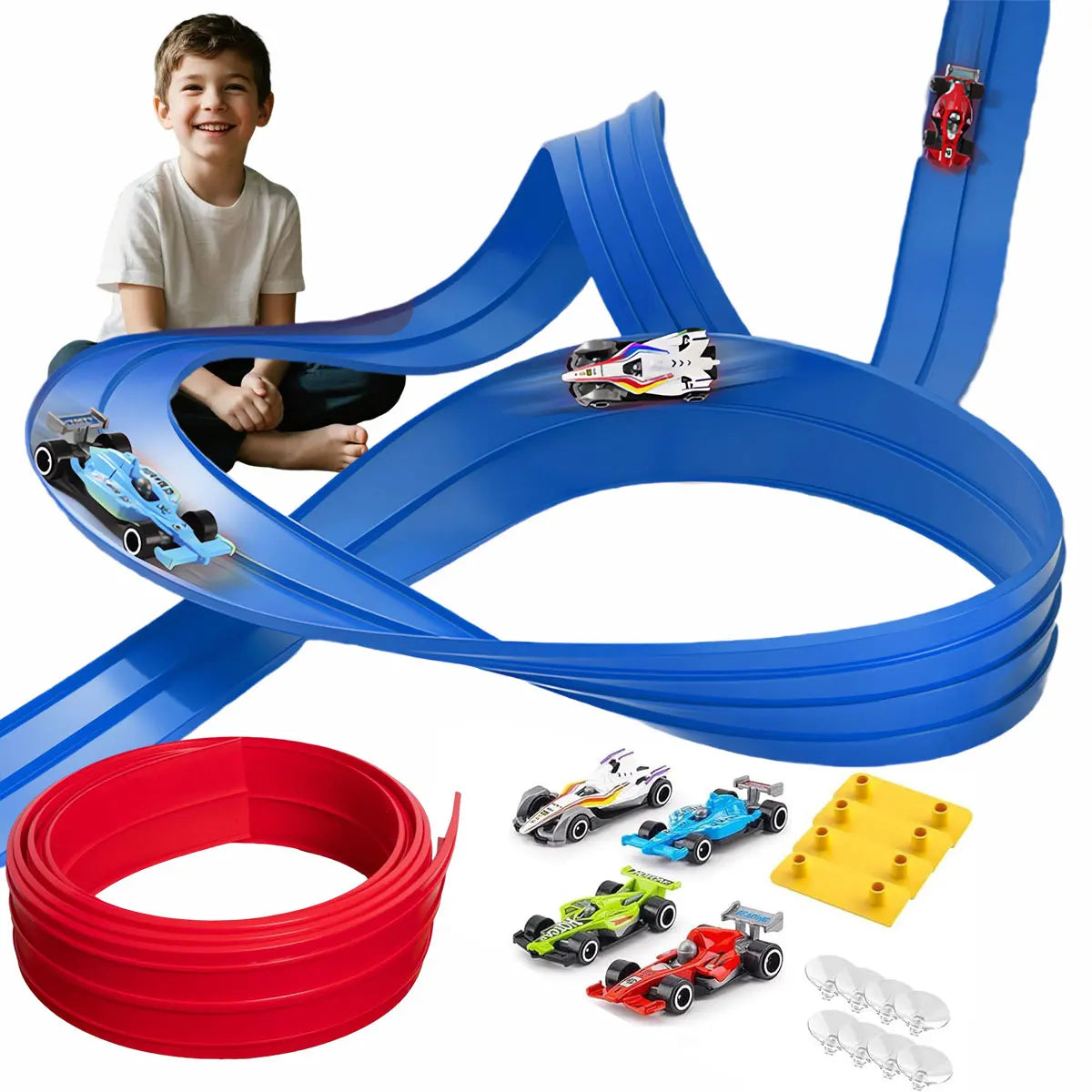 Flexible DIY Race Track Mini Car Playset
