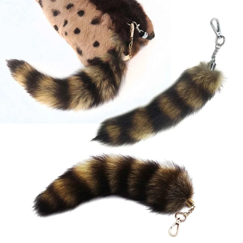 25cm Fox Tail Keychain Plush Bag & Car Charm