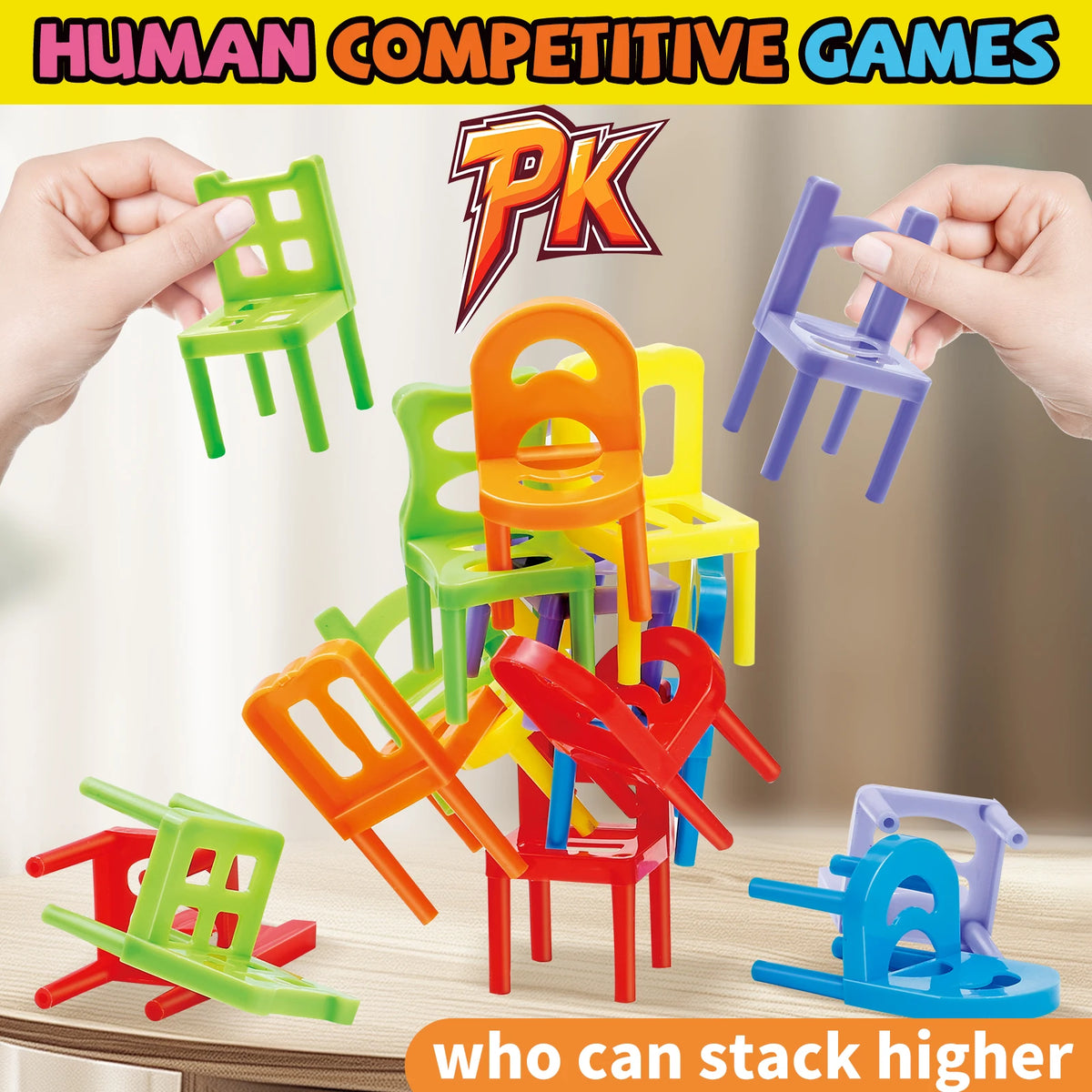 Educational Chair Stacking Balance Building Blocks Toy Set