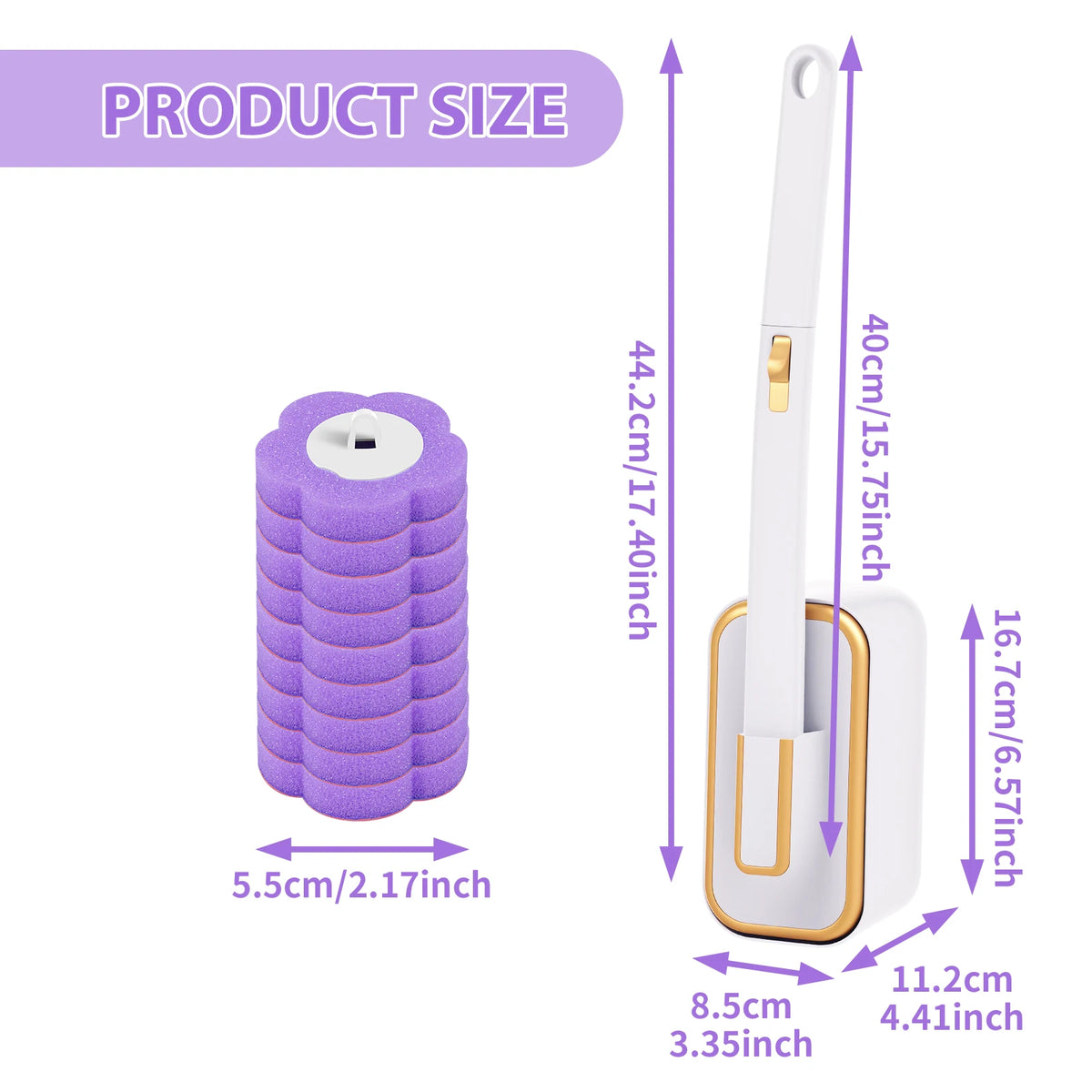 18/36Pcs Disposable Toilet Brush Wall Mounted Toilet Brush with Replacement Head Cleaning Set Home Bathroom WC Accessories