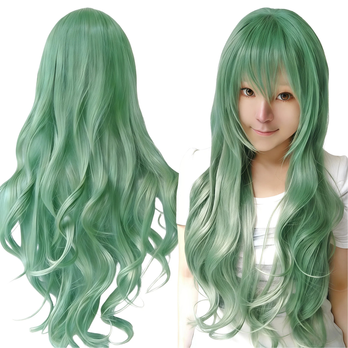 Synthetic Hair Pure White Lolita Long Cosplay Wig Curly Griffith Anime Wigs Halloween Inuyasha Costume Wig for Girl