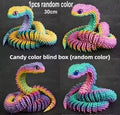 3D Printed Snake Movable Joint Toy Doll Simulation Snake Model Office Desktop Decoration Handicraft Toy for Children Gift 30cm