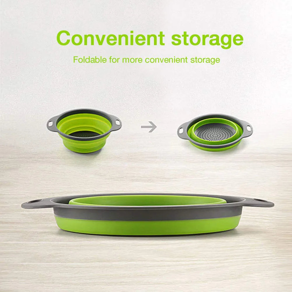 Foldable Silicone Vegetable Washing Basket – Fruit Cleaner & Food Drain Strainer