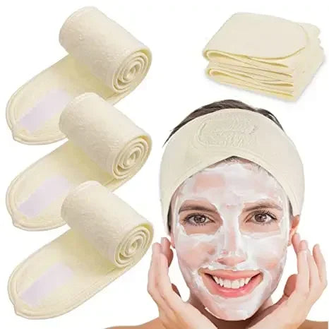 Adjustable Soft Toweling Spa Makeup Headband for Women