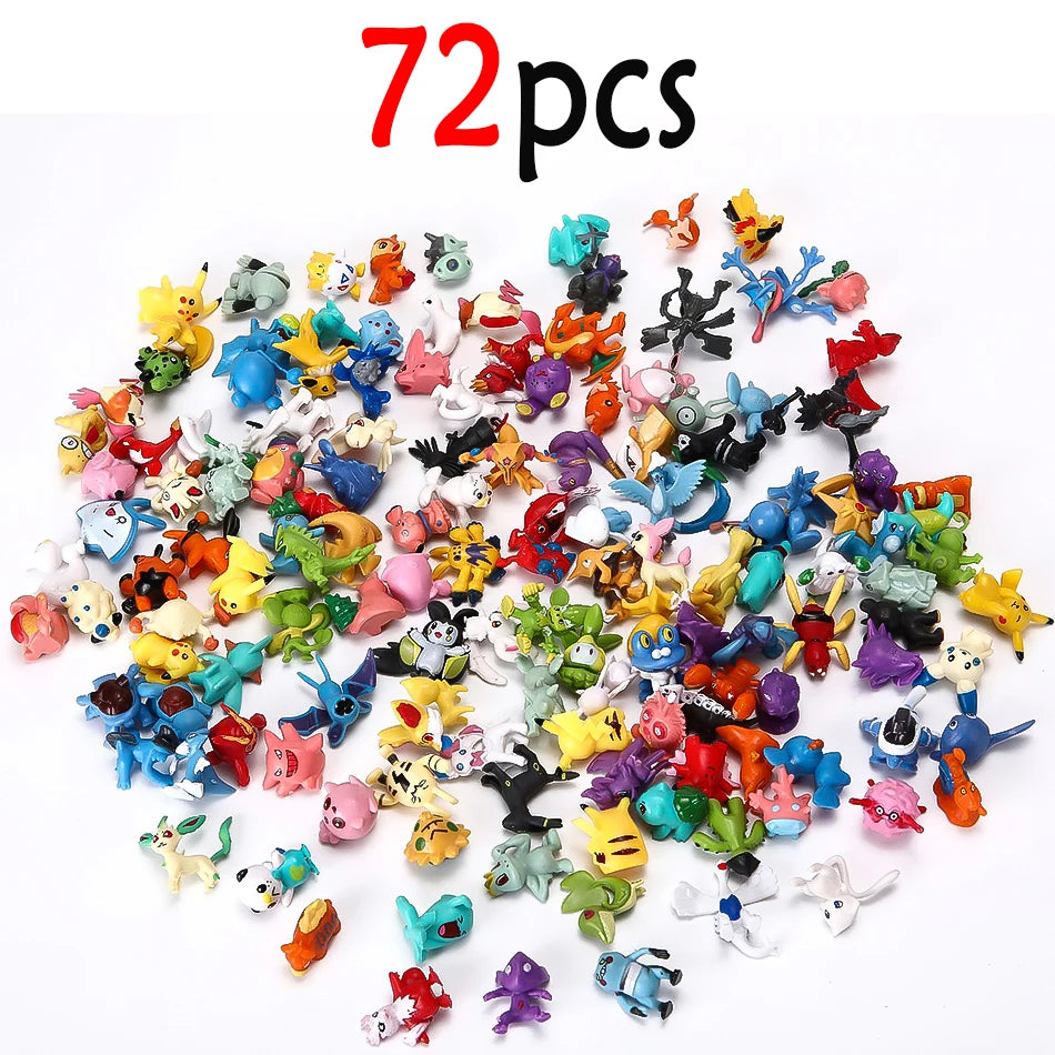 144 Pcs/Lot Mini Pokemon Figure Pikachu Kids Model Toys 2-3cm Kawaii Figurine PVC Dolls 6*24pcs Toys Wholesale