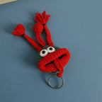 Funny Fruit Sausage Mouth Crochet Keychain Key Holder