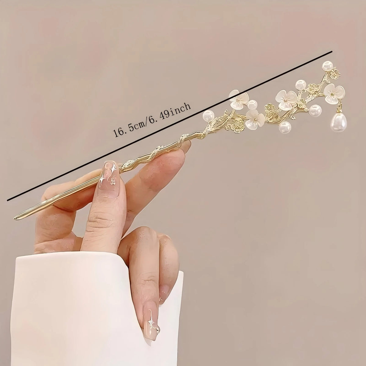 Elegant Chinese Style Floral Tassel Hair Stick for Women