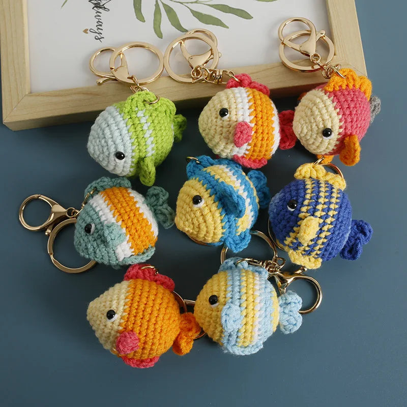 Ocean Animal Crochet Keychain Tropical Fish Bag Charm