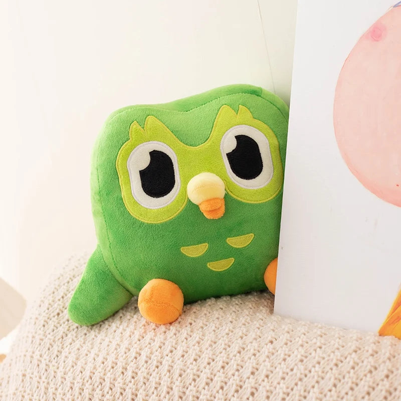 Kawaii Green Owl Plush Toy – Soft Cartoon Stuffed Animal