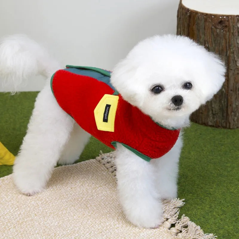 Autumn Winter Dog Clothes Fleece Dog Coat Small Dog Warm Vest with D-Ring Chihuahua Yorkshire Poodle Outfit Fashion Dog Clothing