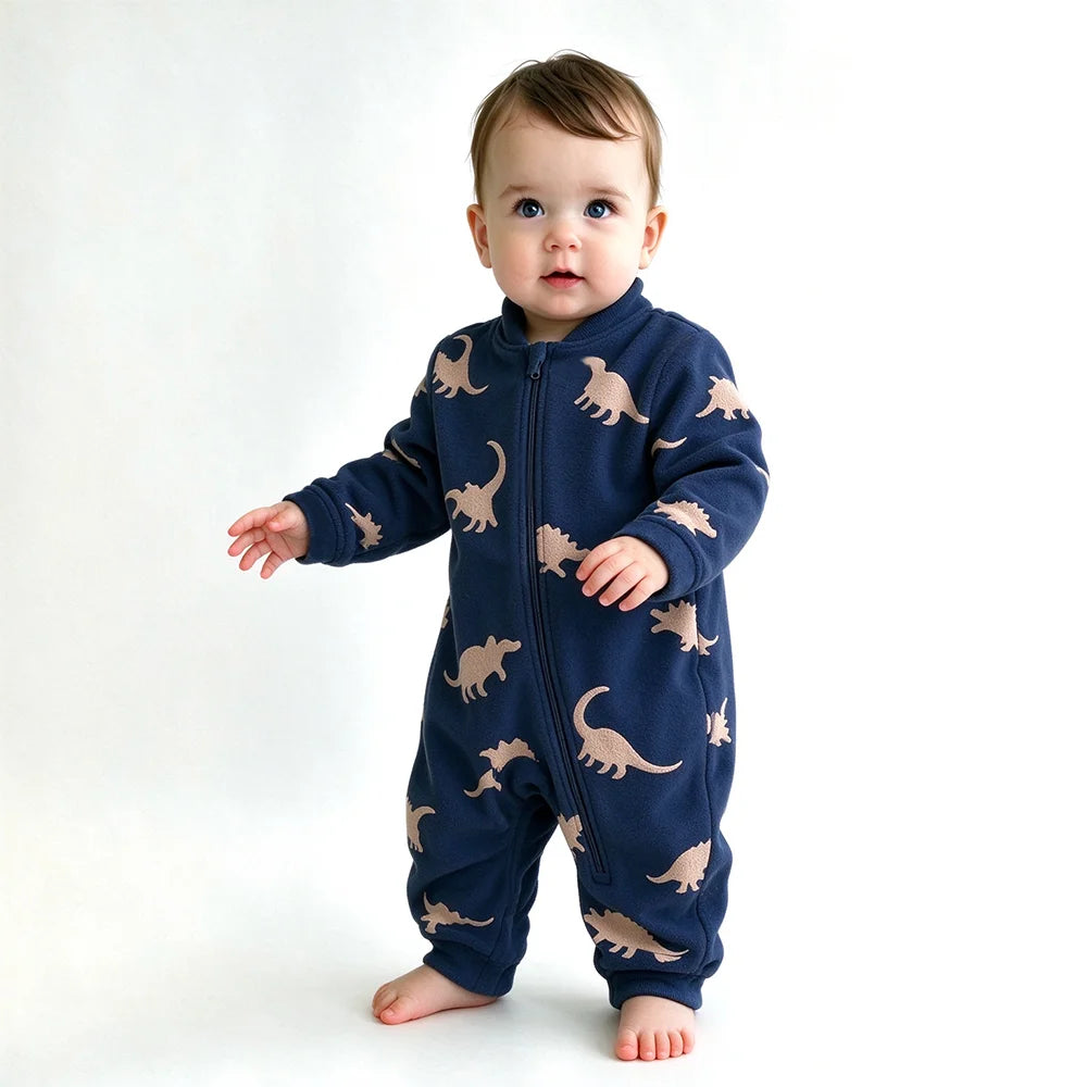 Spring Baby Romper Warm Fleece Jumpsuits for Baby Autumn Long Sleeve Infant Rompers Newborn Boy Girl Homewear Pajamas