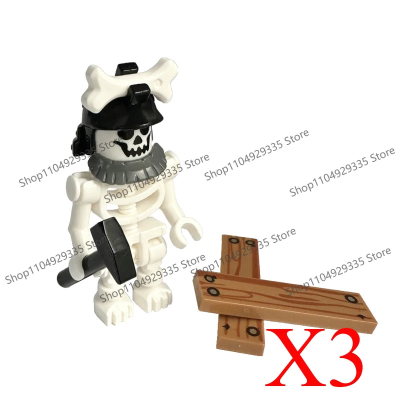 Halloween Scene Building Blocks Skeletons Ghosts Army King Assembled Charactesrs Figures DIY Accessories Bricks Toys Kids Gifts