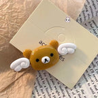 Kawaii Rilakkuma Bangs Side Clip Cartoon Cute Wave Point BB Hair Clip Lazy Bear Angel Winged Versatile Hairpin Birthday Gifts