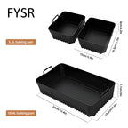 Rectangle Air Fryer Silicone Liner for Ninja Reusable Non-Stick Basket