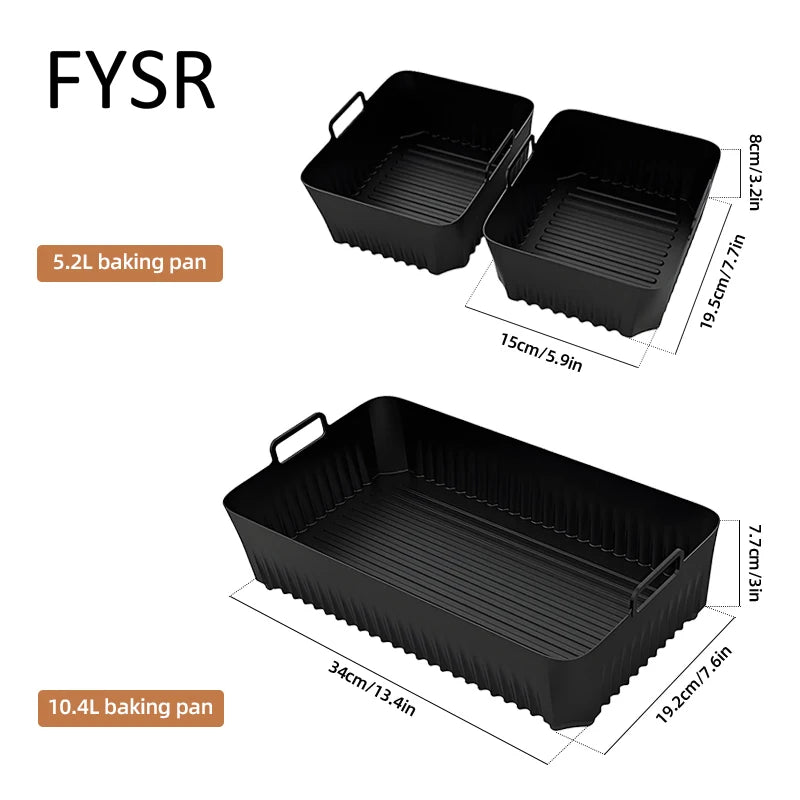 Rectangle Air Fryer Silicone Liner for Ninja Reusable Non-Stick Basket