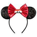 Disney Anime Cars Ears Headbands Women Sequins Bow Hairband Girls Pixar 95 Lightning McQueen Hair Accessories Kids Headwear Gift