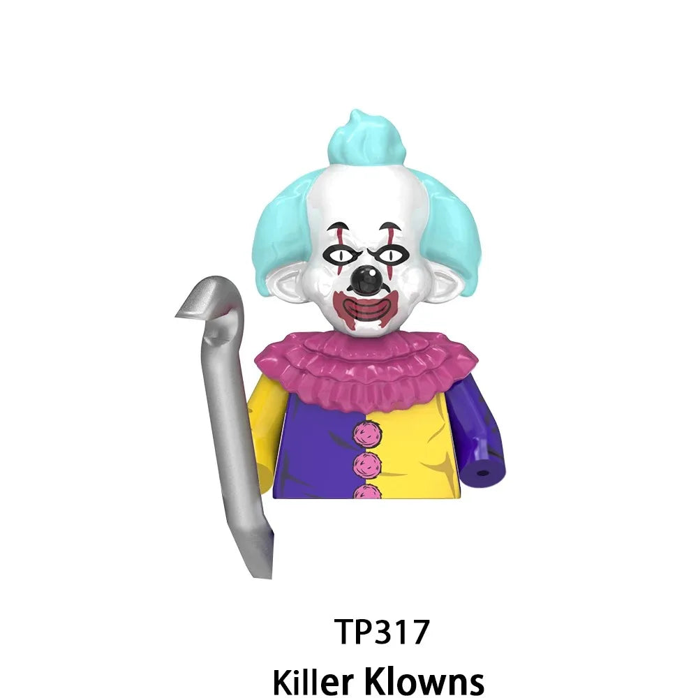 Blind box TP1040 WM6205 KF6173 KF6175 Killer Klowns Mini Figure Classic Horror Thriller Movie Building Block Model Doll Toy Gift