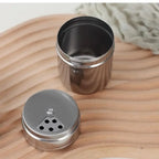 Stainless Steel Seasoning Jar with Rotating Lid for Salt and Spices