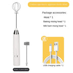 Wireless Electric Milk Frother USB Rechargeable Handheld Coffee Whisk Mixer