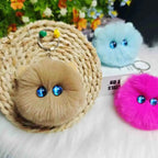Blush Cat Ball Plush Keychain Cute Cat Bag Charm
