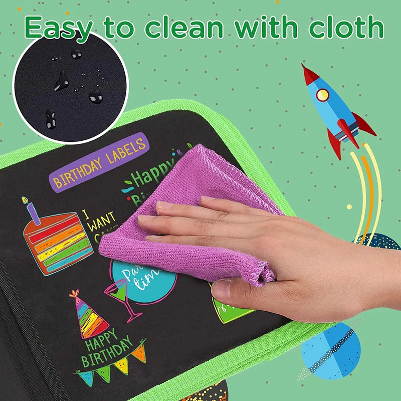 Erasable Reusable Doodle Book Drawing Pad with 12 Watercolor Pens