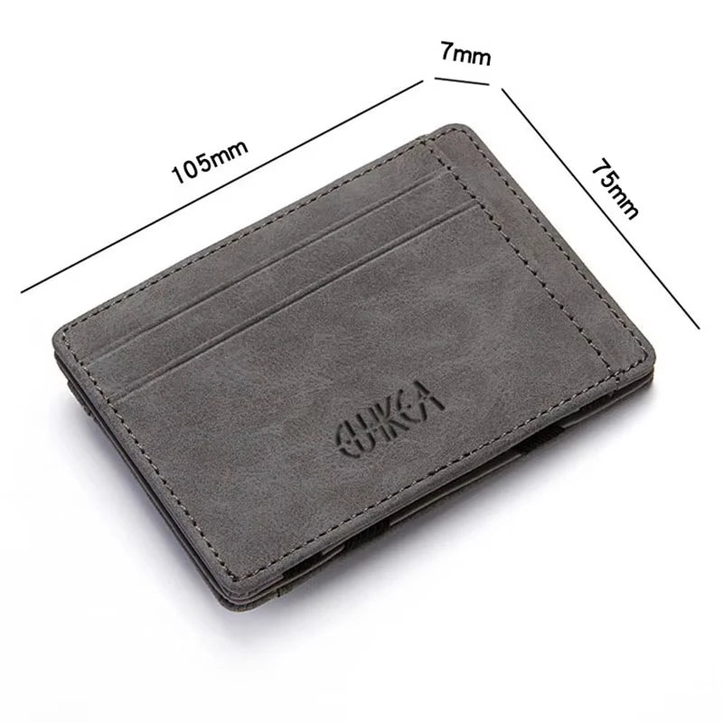Quality PU Leather Mini Men Card Holder Wallets Zipper Coin Pocket Slim Magic Male Wallet Credit Bank Card Case Small Man Purses