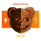 NEW LED  Light Halloween Cosplay Face Mask Party Show Stage Make-up Horror Bloody Rabbit Bear Mask Cartoon Carnival  Head Cover