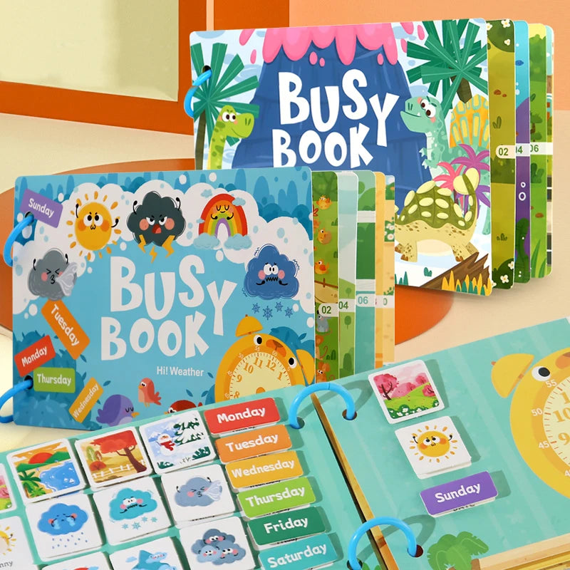 Montessori Busy Book for Kids Interactive Learning Activity Book