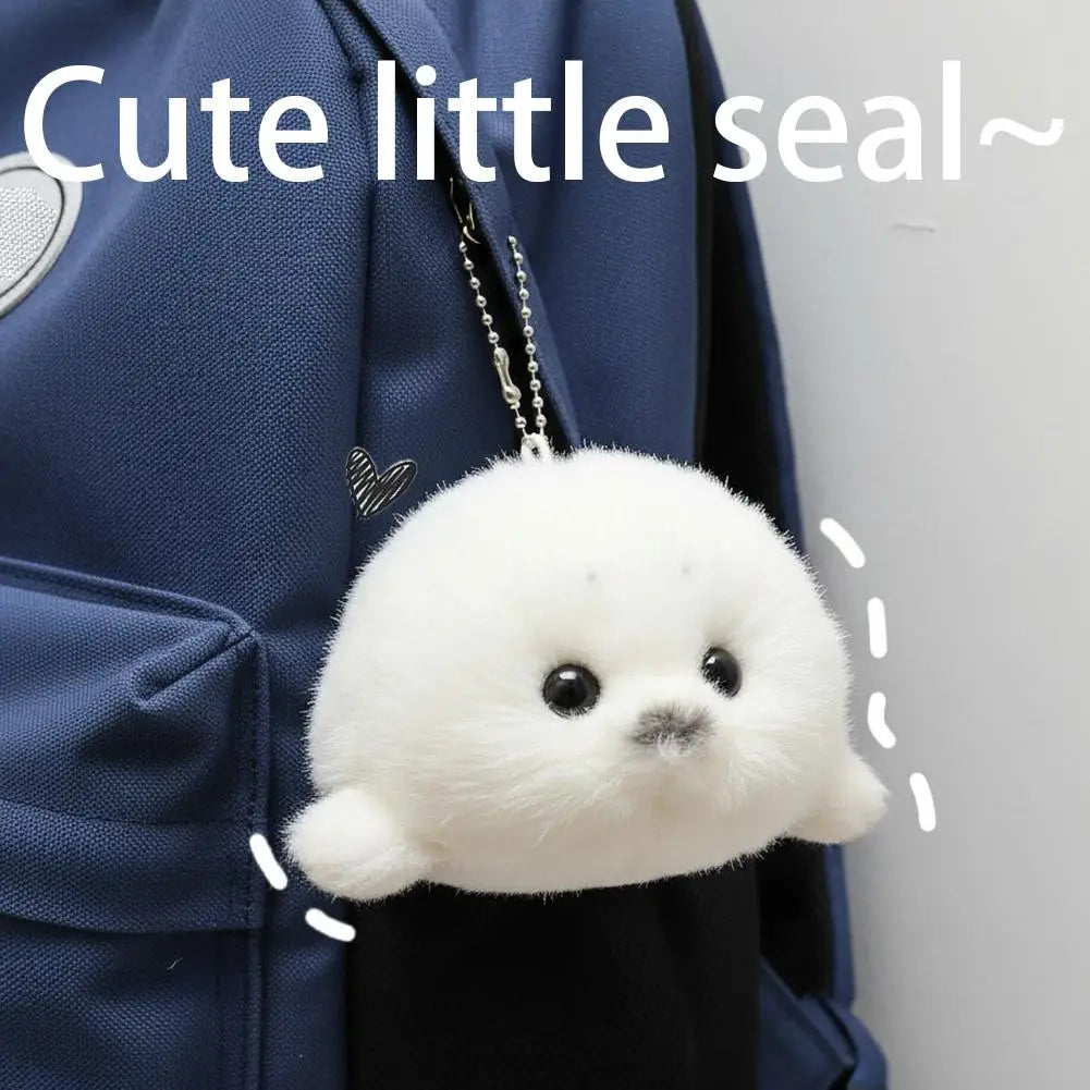 Cute Seal Plush Crochet Keychain Soft Animal Bag Charm