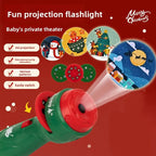 Christmas Cartoon Projection Flashlight  Creative Children Flashlight Toy Projector Baby Toys Bedtime Story Book Christmas Gifts
