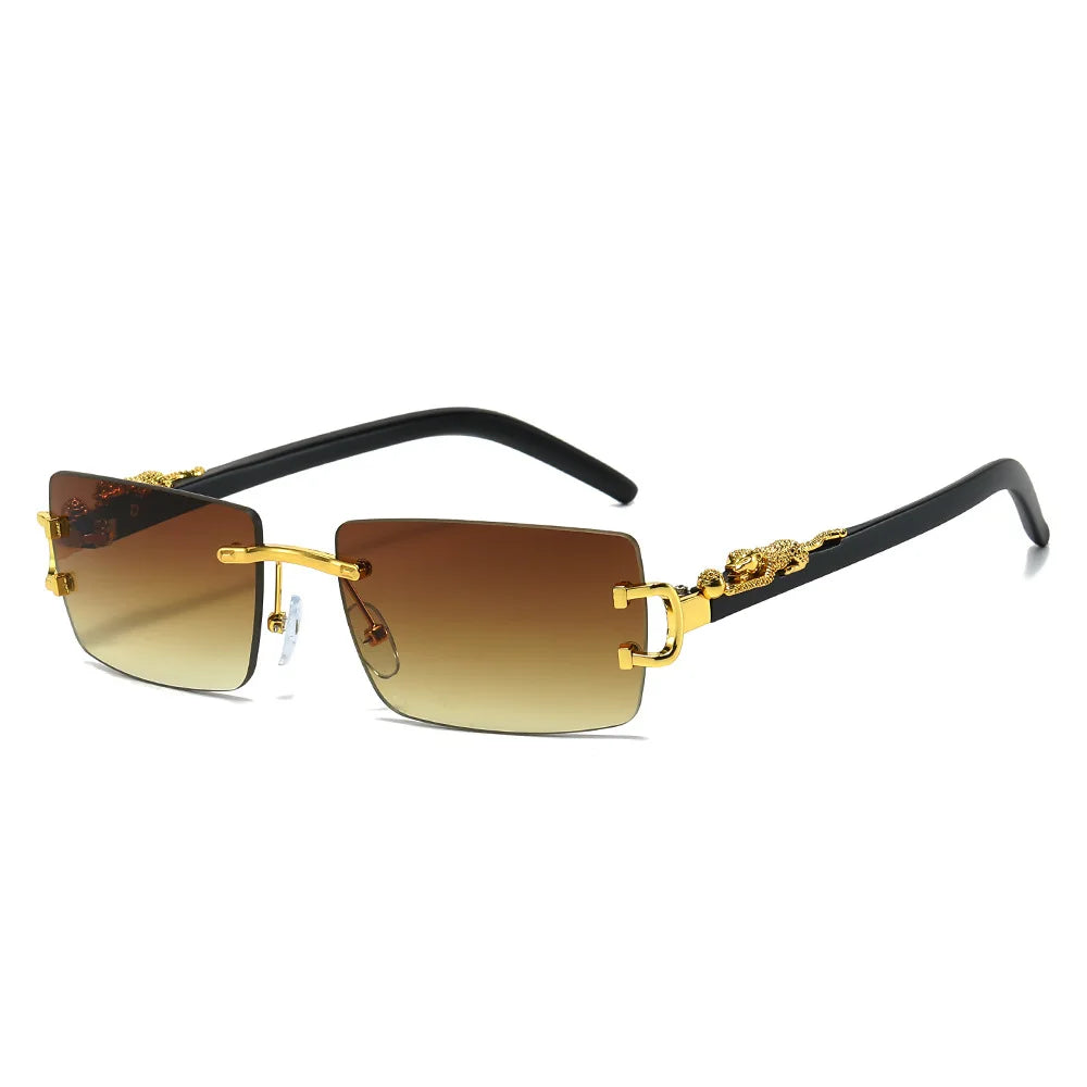 Fashion Rimless Rectangle UV400 Sunglasses for Women & Men