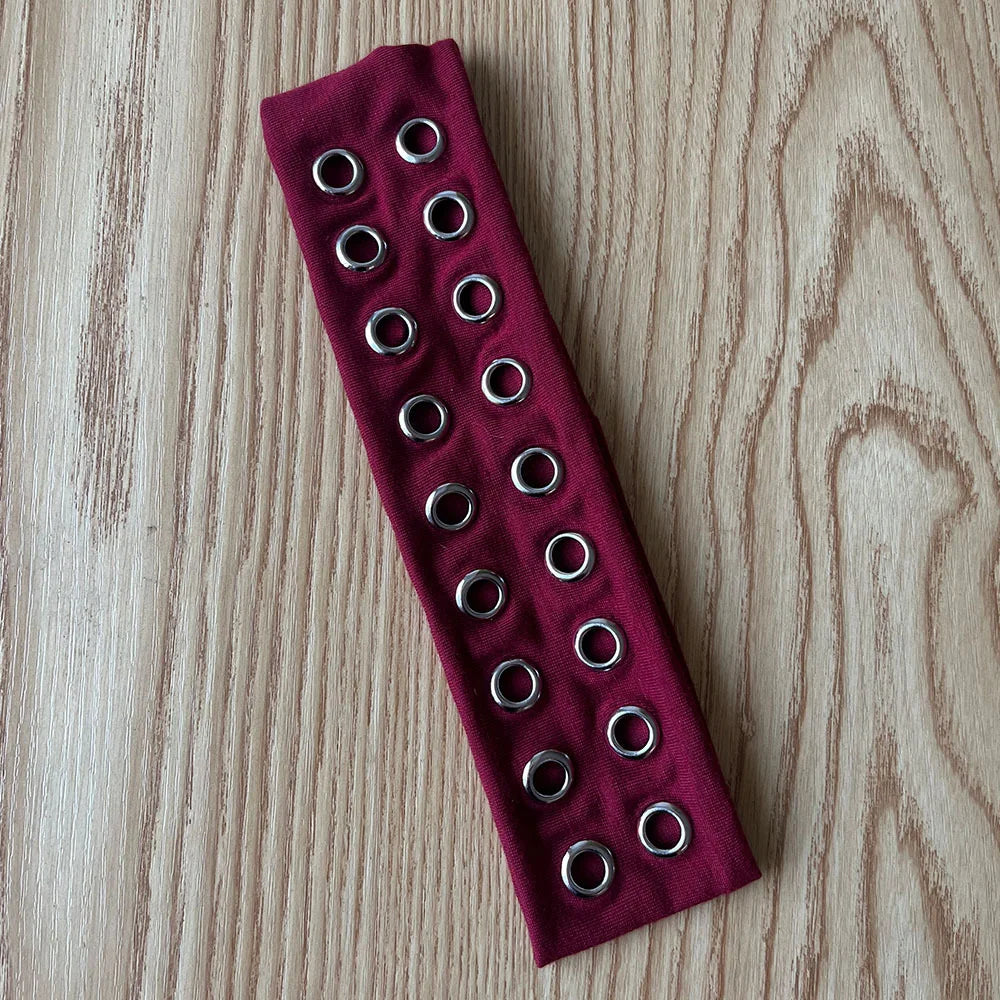 Punk Wide Elastic Eyelet Headband for Women