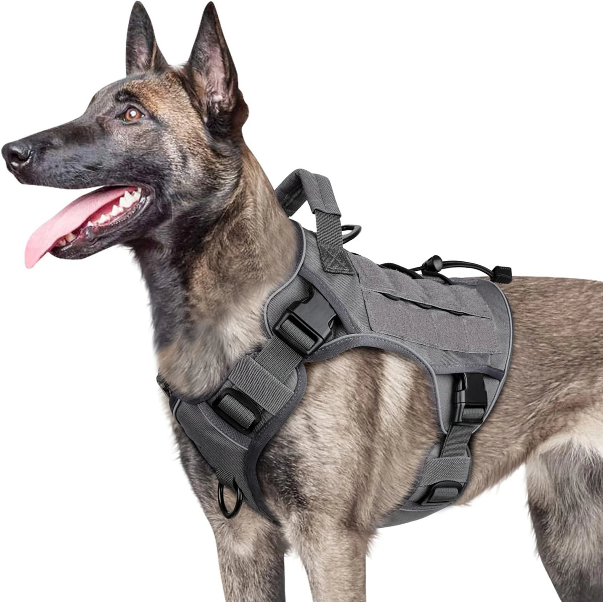 Adjustable No-Pull Tactical Dog Harness with Handle for Large Dogs - Reflective  Vest for Labrador Retriever, Siberian H