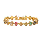 HECHENG,AAAAA Brass 18K gold-plated Flower Necklace Bracelet Jewelry Set ，for Christmas gift for women and best friend