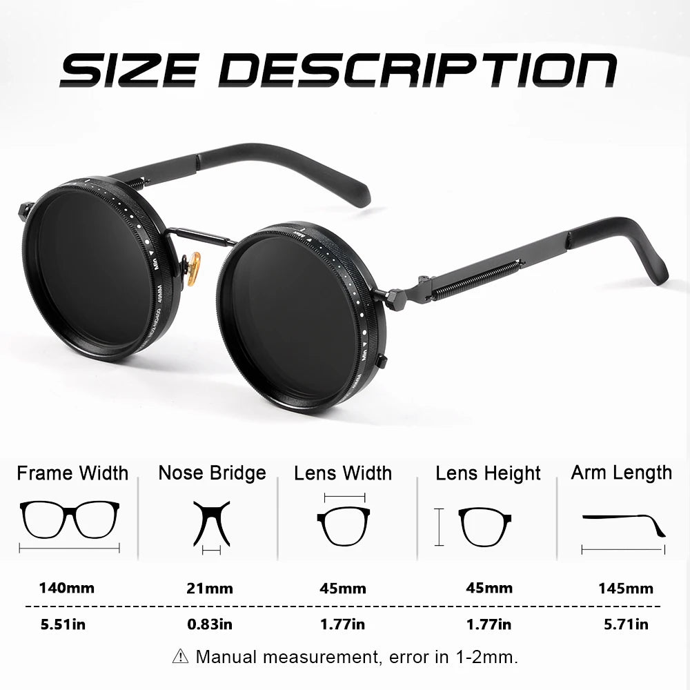CRIXALIS ND9 Adjustable Polarized Round UV400 Sunglasses