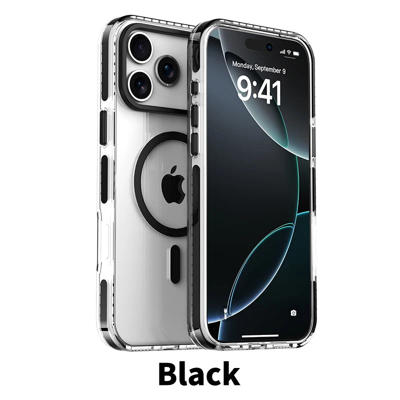 Luxury Magnetic Colorful Border Case for iPhone 18 17 16 15 14 Plus 13 12 Pro Max For Magsafe Wireless Charge Shockproof Cover