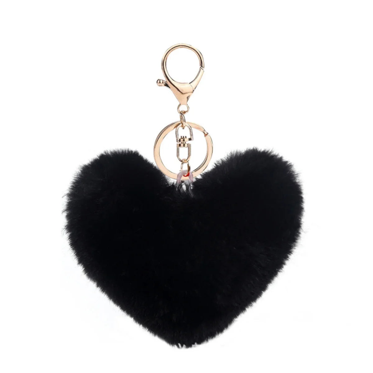 Heart Plush Pom Pom Keychain Fashion Bag Charm