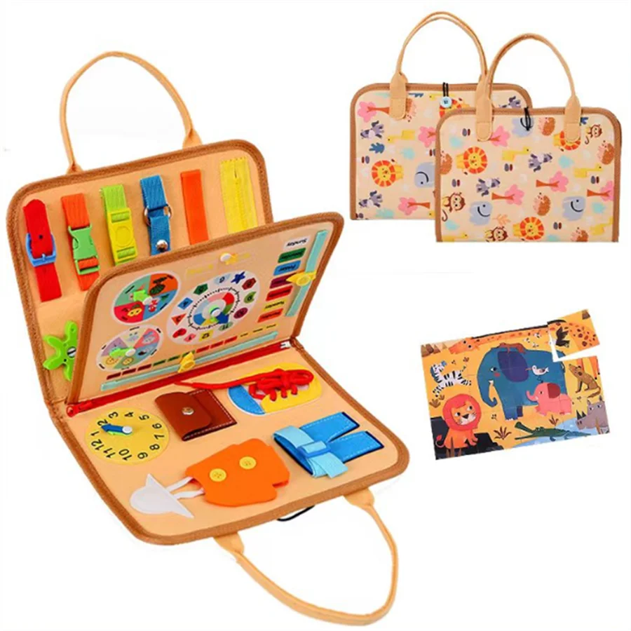 Montessori Busy Board Sensory Learning Toy for Preschool Kids