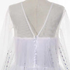 Girls Elsa Frozen Snow Queen Mesh Princess Dress Costume